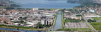 Foto do Bairro Socorro banhado pela Represa Guarapiranga